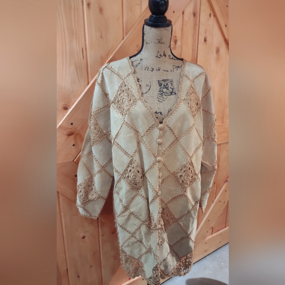 Suede Embroidery Two Piece Suit